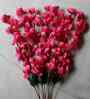 Set Of 4 Red Plastic 22 Inch Peach Blossom Artificial Flowers Bunch
