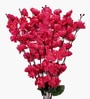 Set Of 4 Red Plastic 22 Inch Peach Blossom Artificial Flowers Bunch