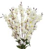 Set Of 2 White Plastic 22 Inch Peach Blossom Artificial Flowers Bunch