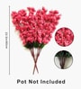 Set Of 4 Red Plastic 22 Inch Peach Blossom Artificial Flowers Bunch