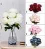 Blue Fabric Artificial Peony Flower Bunch