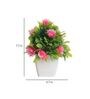 Artificial Plant Combo with Green Leaves, Red and Pink Flowers with Pot