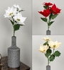 Red Fabric Artificial Poinsettia Flower Stick