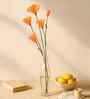 Set Of 2 Orange Plastic Artificial Flowers