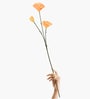 Set Of 2 Orange Plastic Artificial Flowers
