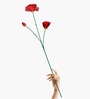 Set Of 2 Red Plastic Artificial Flowers