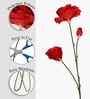 Set Of 2 Red Plastic Artificial Flowers