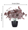 Artificial Purple Eucalyptus Plant in Black Pot