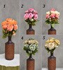 Green Fabric Artificial Rose Flower Bunch