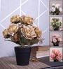 Pink Fabric Artificial Rose Flower Stick