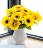 (1Pc) Yellow Plastic Charming Flowers Artificial Flower Bunch