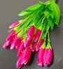 (1Pc) Pink Plastic Tulip Flowers Bunches Artificial Flower Bunch