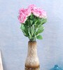 Pink Artificial Velvet Single Rose Flower Stick, Set of 12