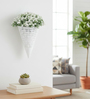 Artificial Wall Plant with Small White Flowers