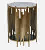 Artis Metal End Table In White & Golden Finish with Porcelain Top