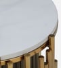 Artis Metal End Table In White & Golden Finish with Porcelain Top
