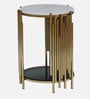Artis Metal End Table In White & Golden Finish with Porcelain Top