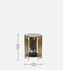 Artis Metal End Table In White & Golden Finish with Porcelain Top