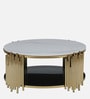 Artis Metal Round Coffee Table In Golden Base With Porcelain Top