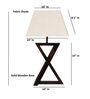 Artisan Dark Wood Table Lamp with Flex Fabric Shade  X-Base Designs
