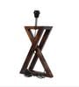 Artisan Dark Wood Table Lamp with Flex Fabric Shade  X-Base Designs
