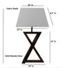 Artisan Dark Wood Table Lamp with White Fabric Shade  X-Base Designs