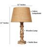 Artisan Distressed Wood Table Lamp with Natural Jute Fabric Shade | Bedside Lamp for Bedroom, Living Room & Home D cor