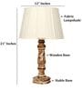 Artisan Distressed Wood Table Lamp with Pleated White Fabric Shade | Bedside Lamp for Bedroom, Living Room & Home D cor