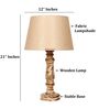 Artisan Distressed Wood Table Lamp with Premium Jute Fabric Shade | Bedside Lamp for Bedroom, Living Room & Home D cor