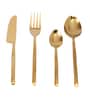 Artisan Dot Hammered Gold   Stainless Steel (Set of 16) Cutlery  Set