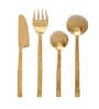 Artisan Dot Hammered Gold   Stainless Steel (Set of 16) Cutlery  Set