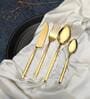 Artisan Dot Hammered Gold (Set of 4) Cutlery Set