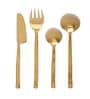 Artisan Dot Hammered Gold (Set of 4) Cutlery Set
