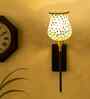Artisan Handmade Mosaic Glass Wall Light with Metal Base   Suitable for Bedroom, Living Room & Dining Room