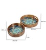 Artisan Mandala Tray Set   Vibrant Blue & Gold Design (Set of 2)