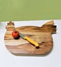 Artistic shape Natural Brown  Handpainted Wood Chopping Board