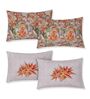 Orange Floral 300 TC Cotton Bedsheet With 4 Pillow Covers King Sized Bedsheet With 2 Pillow Covers