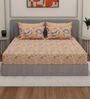 Gold Floral 300 TC Cotton Bedsheet With 4 Pillow Covers King Sized Bedsheet With 2 Pillow Covers