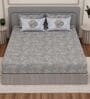 Green Geometric 300 TC Cotton Bedsheet With 4 Pillow Covers King Sized Bedsheet With 2 Pillow Covers