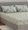 Green Leaf 300 TC Cotton Bedsheet With 4 Pillow Covers King Sized Bedsheet With 2 Pillow Covers
