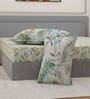 Green Leaf 300 TC Cotton Bedsheet With 4 Pillow Covers King Sized Bedsheet With 2 Pillow Covers
