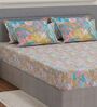 Green Leaf 300 TC Cotton Bedsheet With 4 Pillow Covers King Sized Bedsheet With 2 Pillow Covers