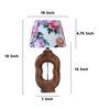 Artistry Mangowood Table Lamp With Carnation Print Satin Shade