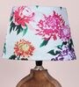 Artistry Mangowood Table Lamp With Carnation Print Satin Shade