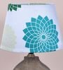 Artistry Mangowood Table Lamp With Dahlia Floral Print Satin Shade