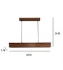 Artline 36 Brown Solid Wood Linear LED Hanging Light