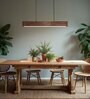 Artline 36 Brown Solid Wood Linear LED Hanging Light