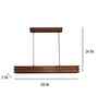 Artline 48 Brown Solid Wood Linear LED Hanging Light