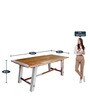 Artois Sheesham Wood 6 Seater Dining Set in Teak & Off White Finish Artois Sheesham Wood 6 Seater Dining Set in Teak & Off White Finish