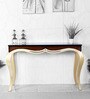 Artoric Solid Wood Console Table in Brown Gold Finish